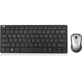 Adesso - Air Mouse Mobile With Compact Keyboard - USB Scissors Wireless 2.40 GHz Keyboard - 78 Key - English (US) - USB - Black