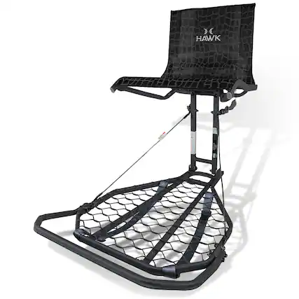 Front. Hawk - Hawk Kickback LVL Hang-On Deer Hunting Tree Stand with XL Seat and Platform - Multi.