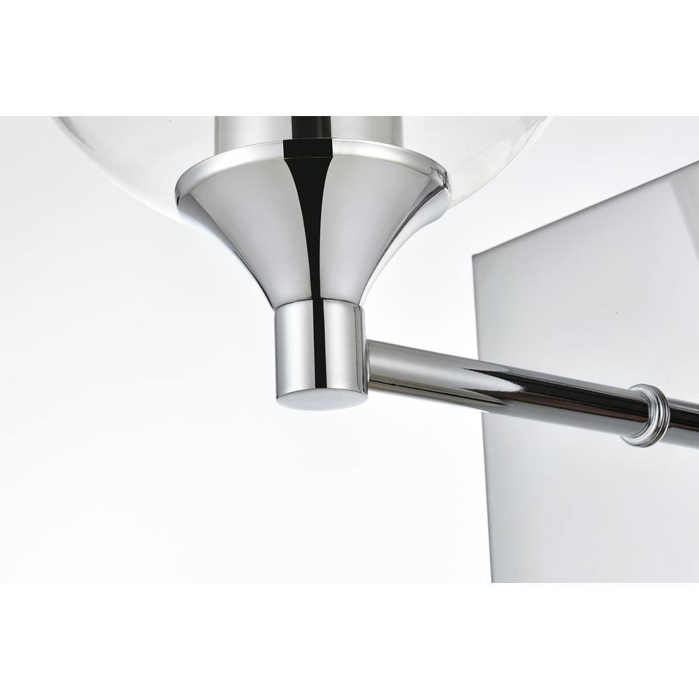Angle. Living District - Foster 1 light Chrome and Clear Bath Sconce - Chrome And Clear.
