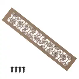 Unique Bargains - 16"x3" Door Air Vent Cover, Heavy Duty Aluminum Alloy Grille Louvered with Mounting Screws for Cabinet Wardrobe - Brown