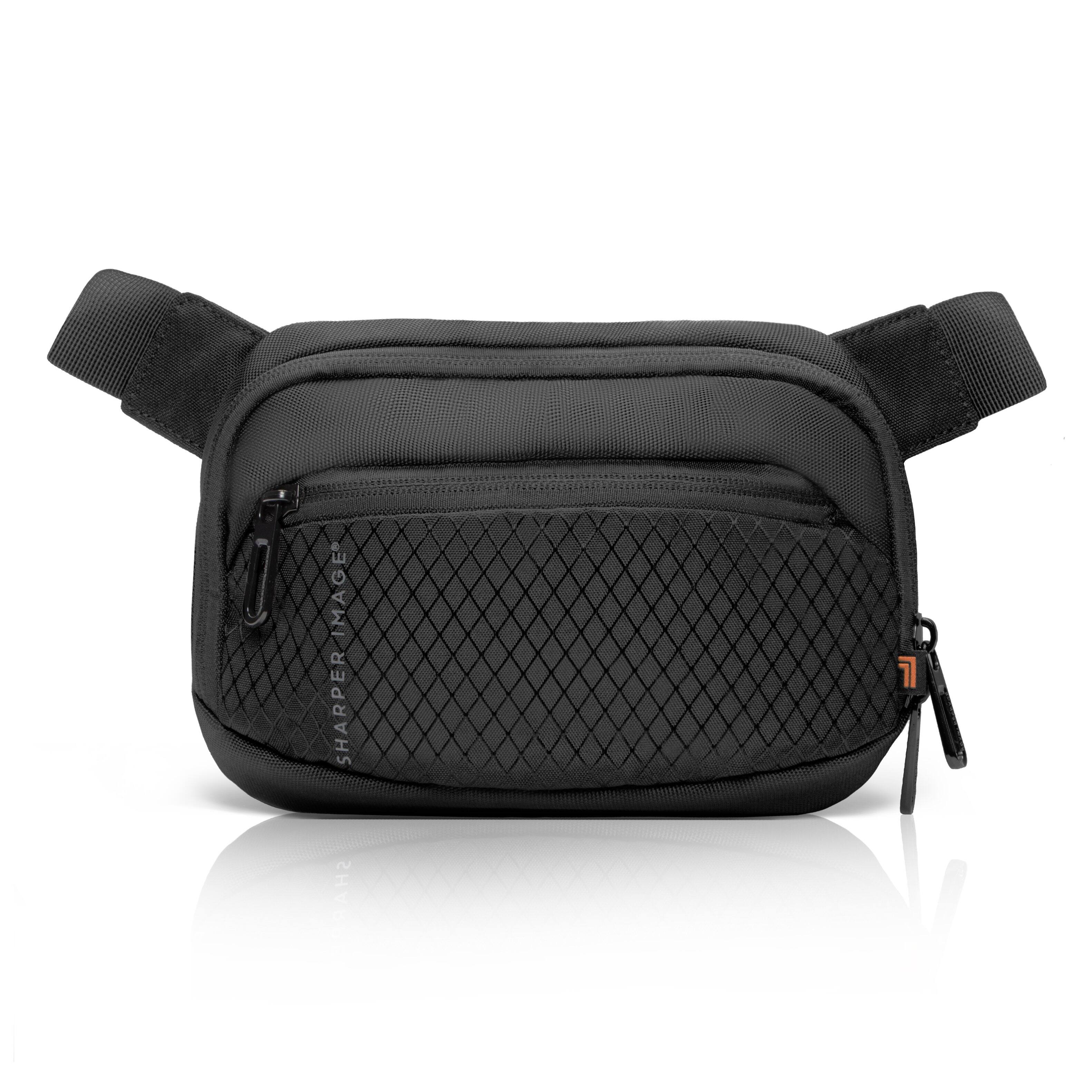 Sharper Image - Crossbody Sling Bag, Water Resistant Chest/Side Bag with Shoulder Strap for Outdoor Travel Hiking - Black