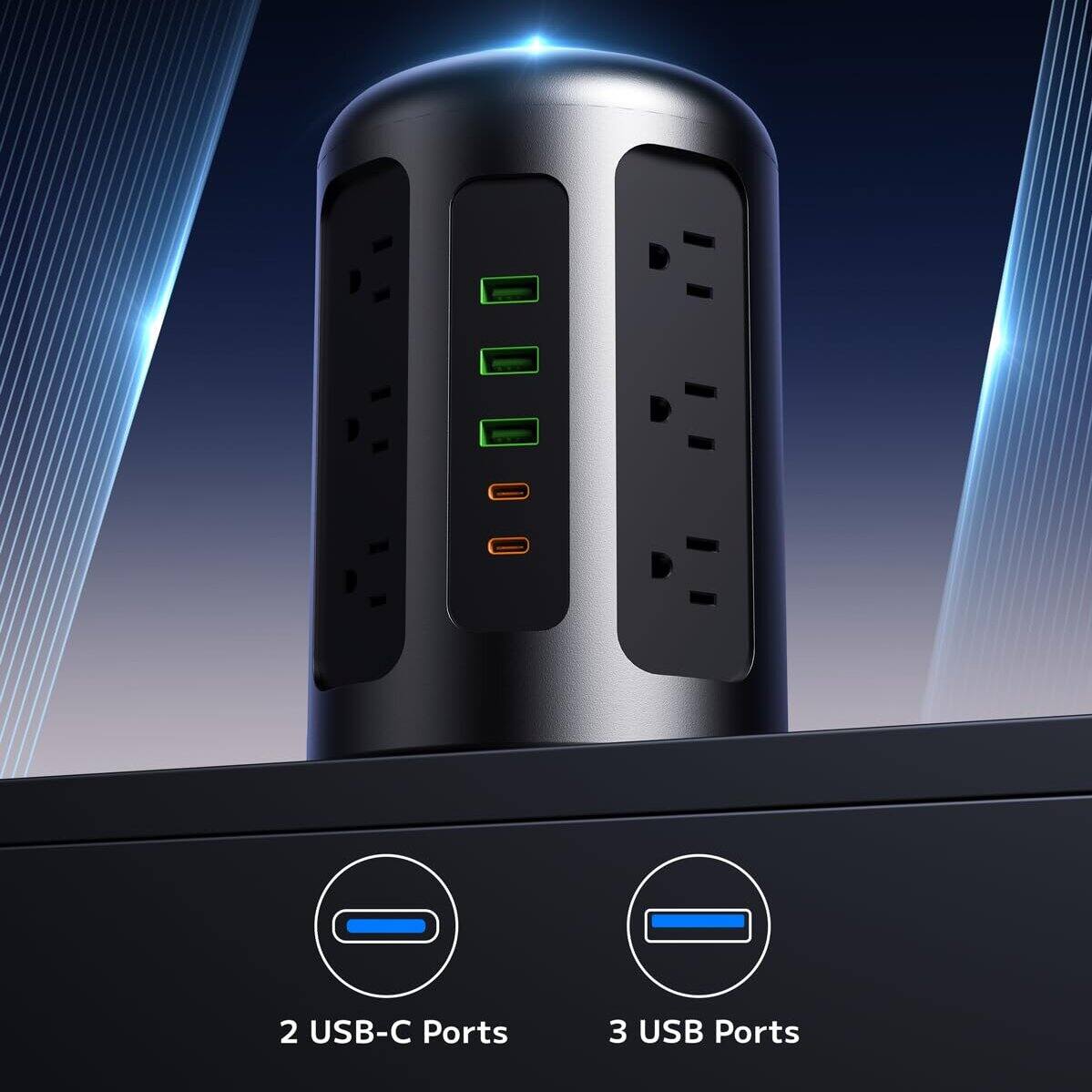 2 USB-C Ports  
3 USB Ports