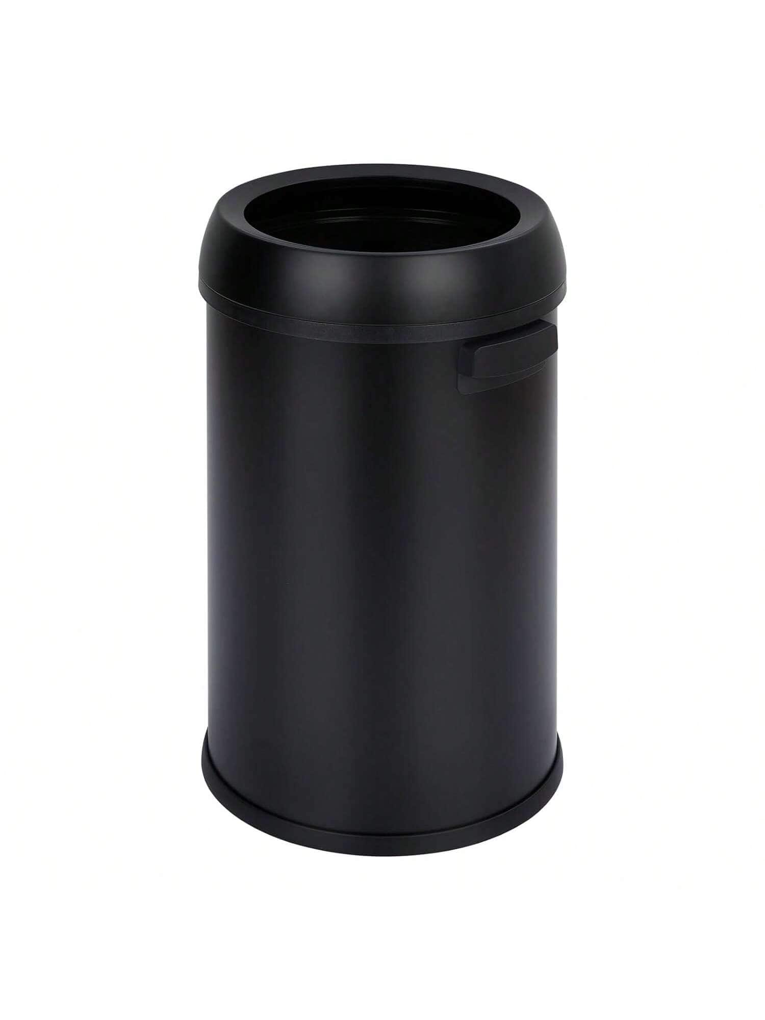 GARVEE - 17 Gallon 65 Liter Stainless Steel Swing Open Top Trash Can Heavy Duty Round Trash Bin With Swing Lid - Black Open Top