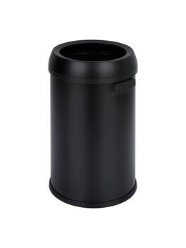 GARVEE - 17 Gallon 65 Liter Stainless Steel Swing Open Top Trash Can Heavy Duty Round Trash Bin With Swing Lid - Black Open Top