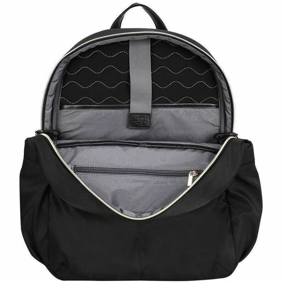 Alt View 4. ECO STYLE - Sandy Lisa Laguna Carrying Case (Backpack) for 14" to 15.6" Notebook - Black - Shoulder Strap, Trolley Strap - 17" - Black.