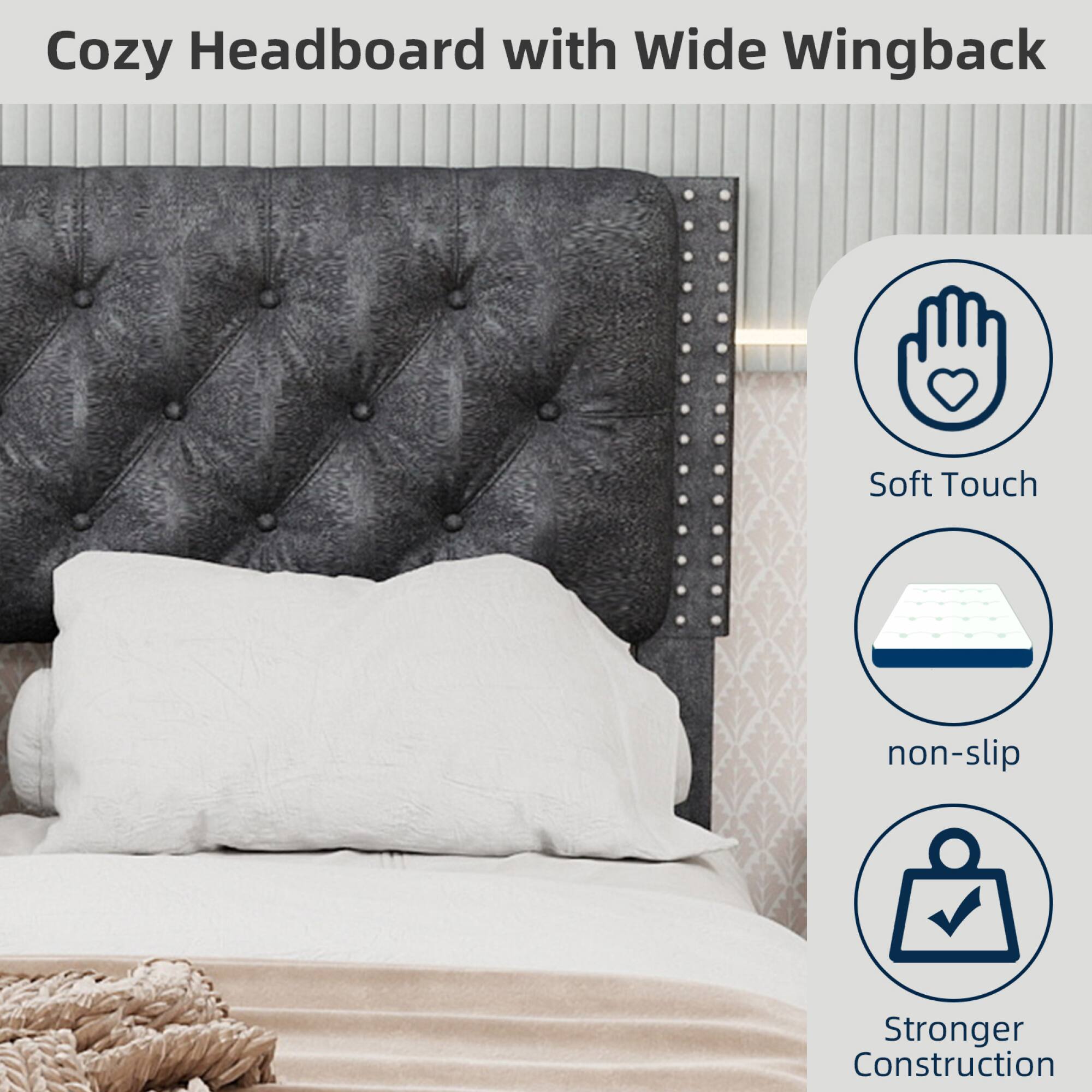 Cozy Headboard with Wide Wingback

- Soft Touch
- non-slip
- Stronger Construction