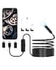 Front. VEVOR - Endoscope Camera with Light, 1920P HD Borescope for Android & IOS, 8 LED Lights Inspection Camera with 16.4FT Semi-Rigid - Black.