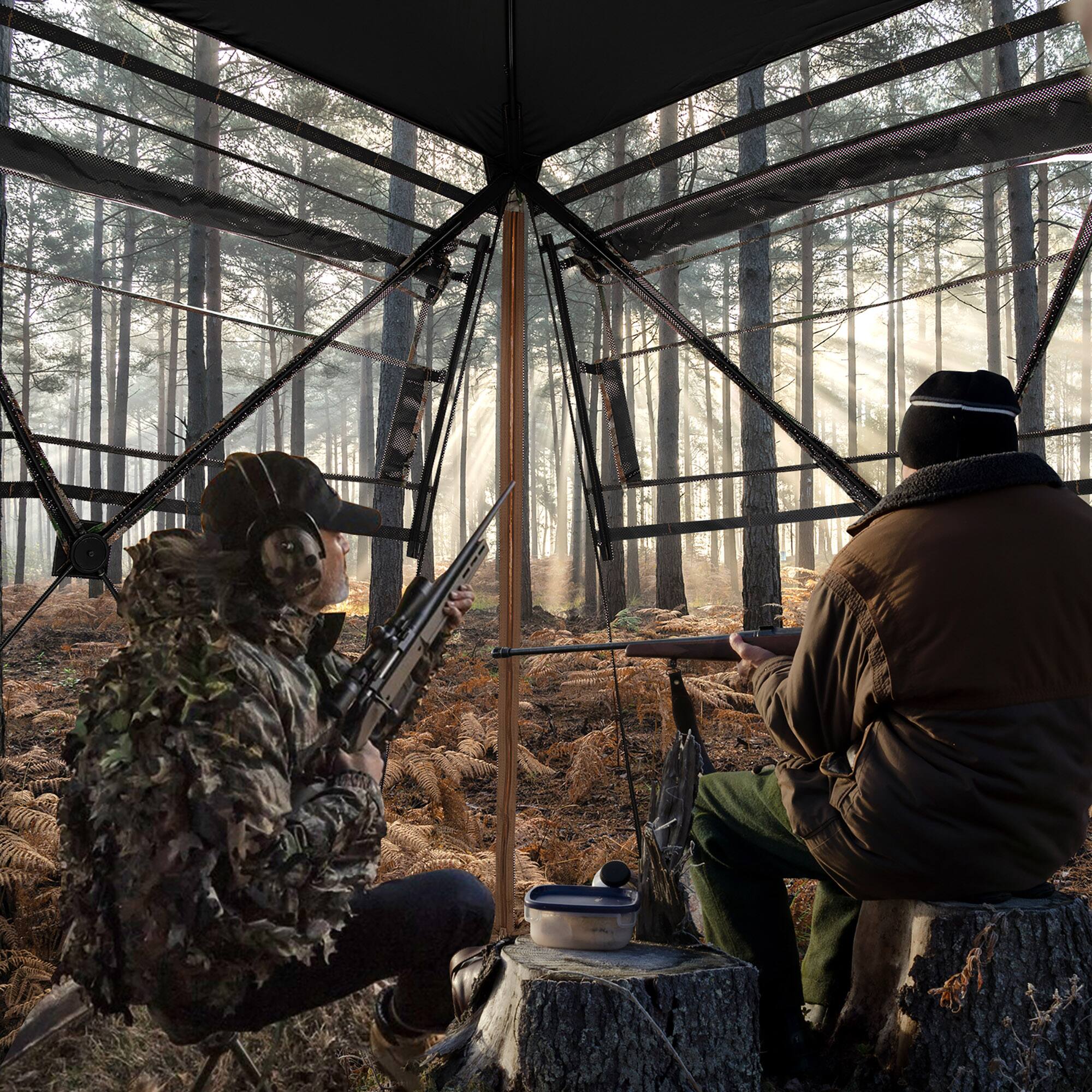 Alt View 3. Gymax - Gymax 3 in 1 Multifunctional Hunting Blind w/ Skylight Roof Cover Carrying Bag stakes - Camouflage.