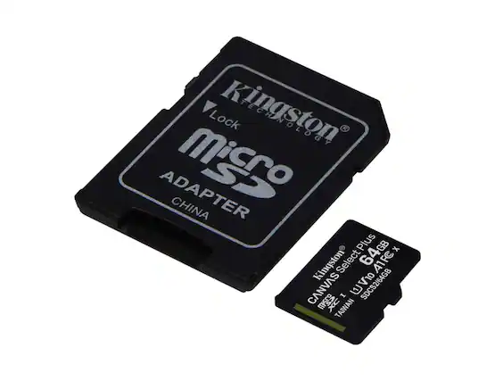 Kingston Technology
LOCK
Micro SD
ADAPTER
CHINA
Kingston
CANVAS Select A1FC
microSDHC Plus
64GB
U1 V10
SDC5246GB
TAIWAN