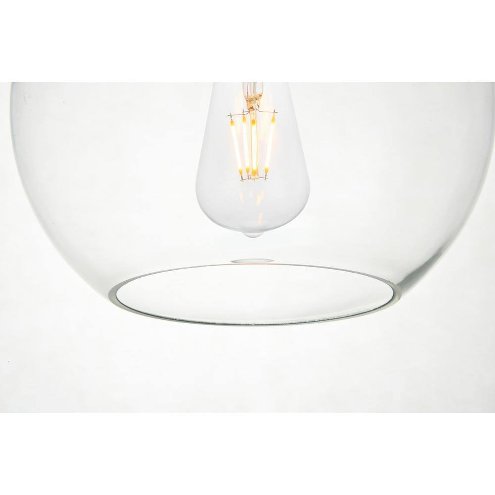 Alt View 3. Living District - Baxter 1 Light Black Pendant With Clear Glass - Black And Clear.
