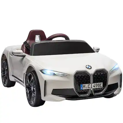 Front. Aosom - Electric Car for Kids, 12V Licensed BMW i4 Ride on Car with 2.4G Remote, Suspension, Horn, Music, Lights.