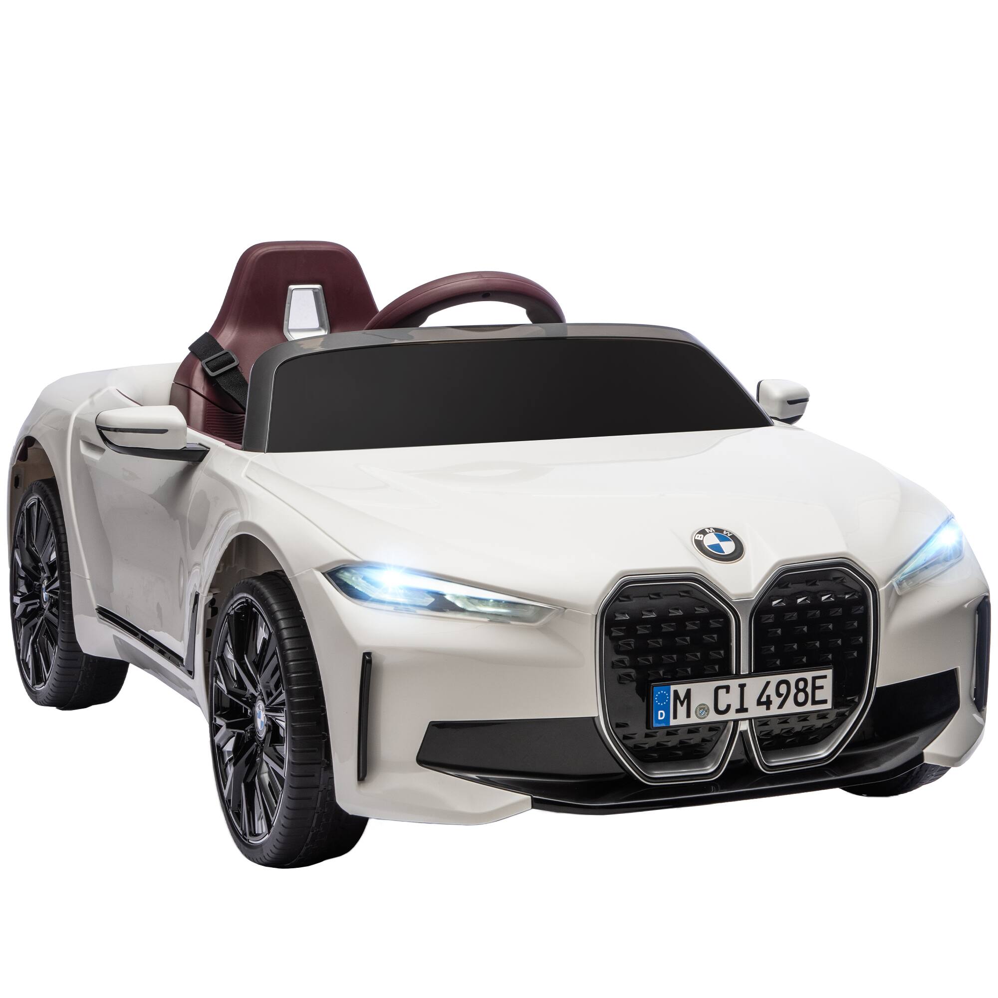 Aosom - Electric Car for Kids, 12V Licensed BMW i4 Ride on Car with 2.4G Remote, Suspension, Horn, Music, Lights