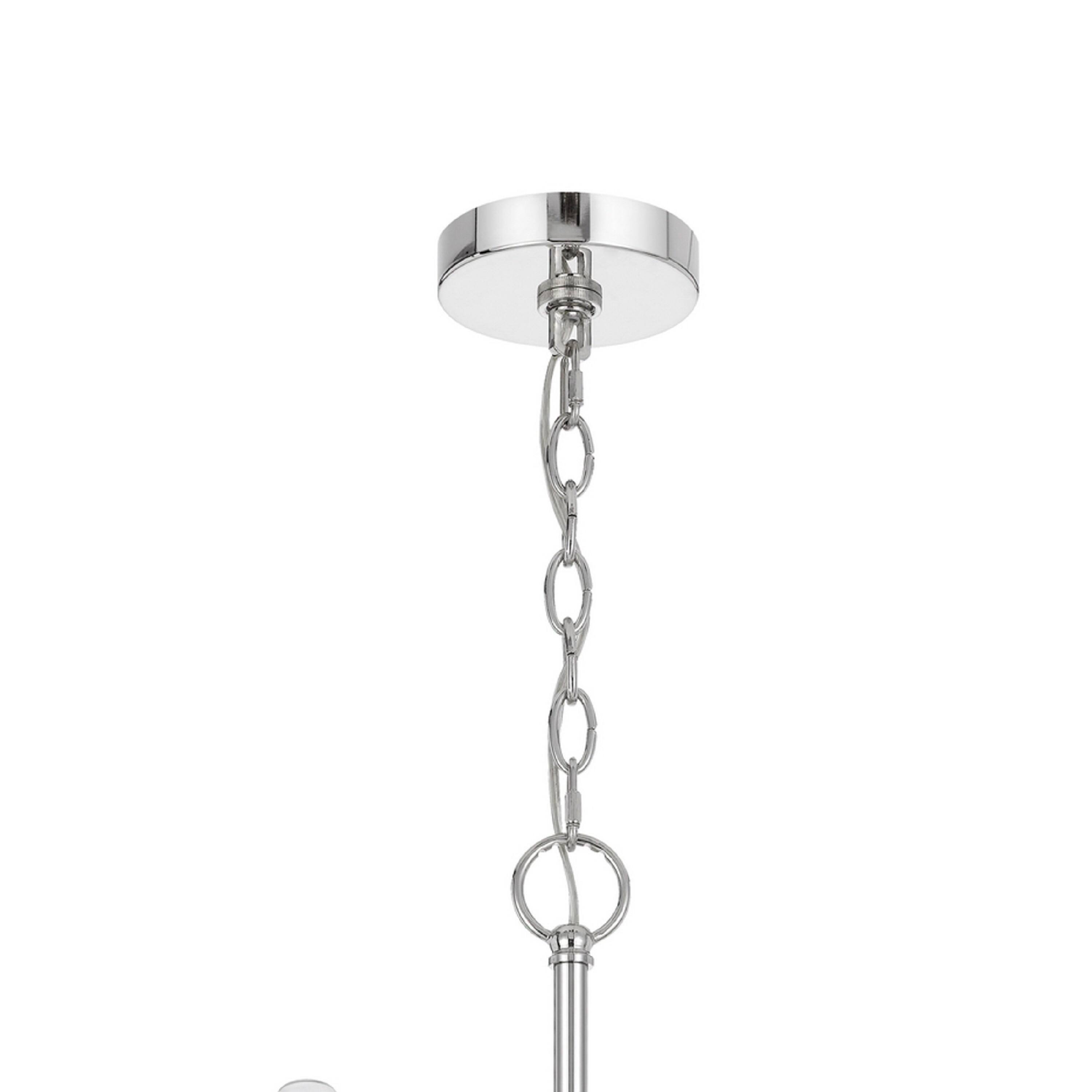 Alt View 1. Manhattan Lane - Kera 6 Light Candelabra Chandelier, 26 Inch XL Modern Chrome Metal - Chrome.