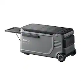 Anker - SOLIX Everfrost 2 Electric Cooler 58L(61QT) with 288Wh Plug in Battery, Refrigerator/Freezer, Powered by AC/DC/Solar - Gray