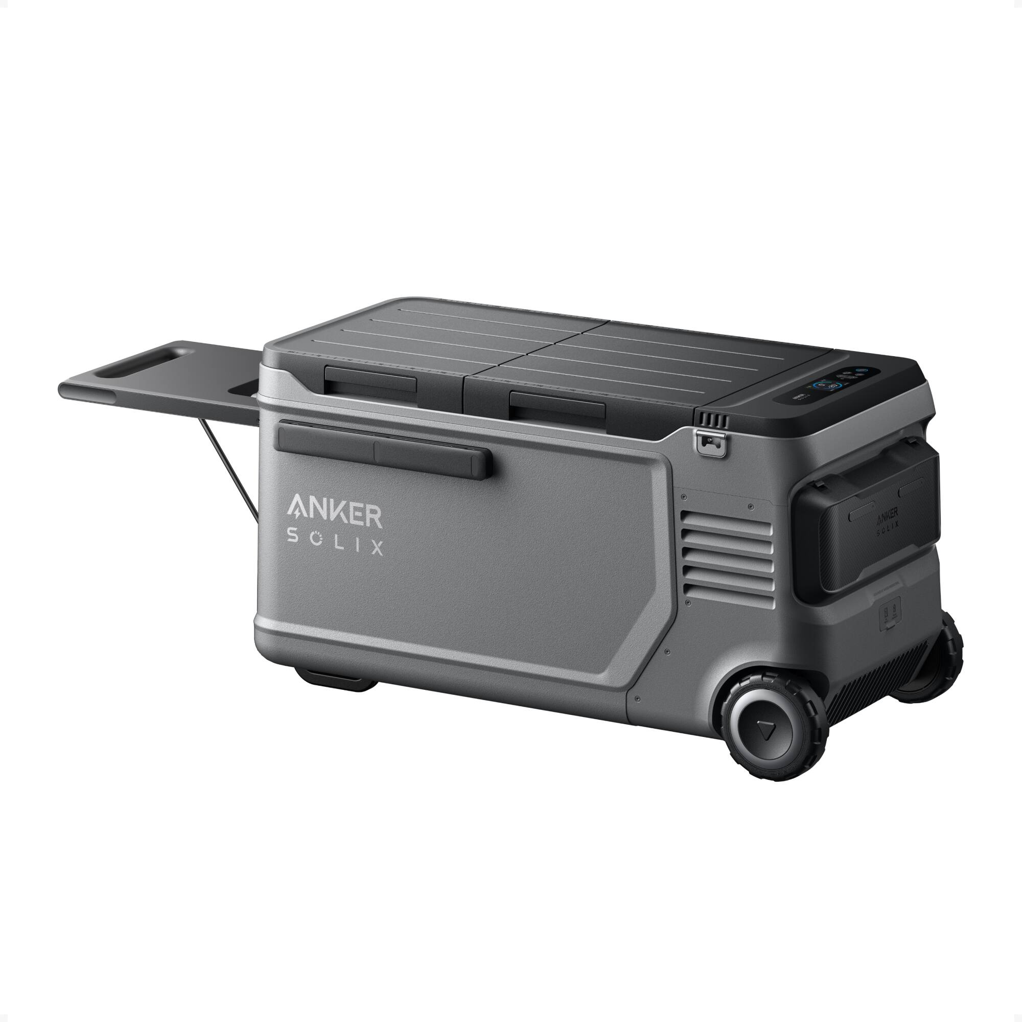 Anker - SOLIX Everfrost 2 Electric Cooler 58L(61QT) with 288Wh Plug in Battery, Refrigerator/Freezer, Powered by AC/DC/Solar - Gray