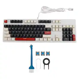 Topteng - 104-Key Hot-Swappable Mechanical Keyboard-Linear Switches, Customizable RGB Backlit,PBT Keycaps for Gaming/Office - White