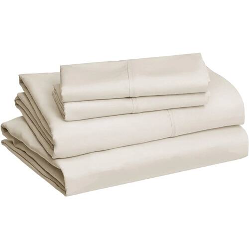Front. SlickBlue - Soft 3-Piece Sheet Set for Comfortable, Everyday Bedding - Ivory.