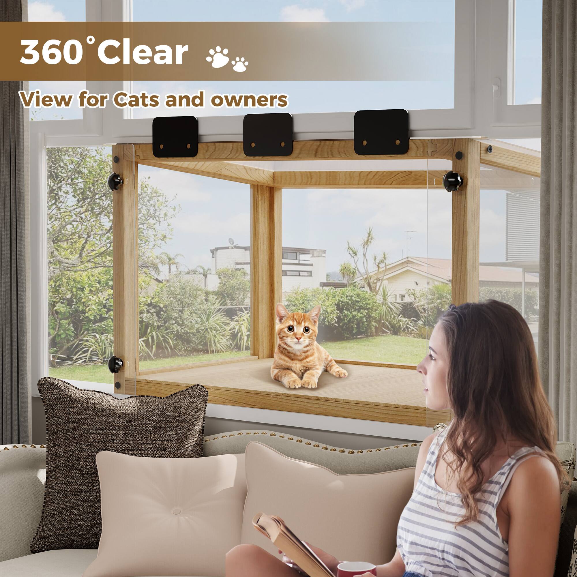 360° Clear  
View for Cats and owners