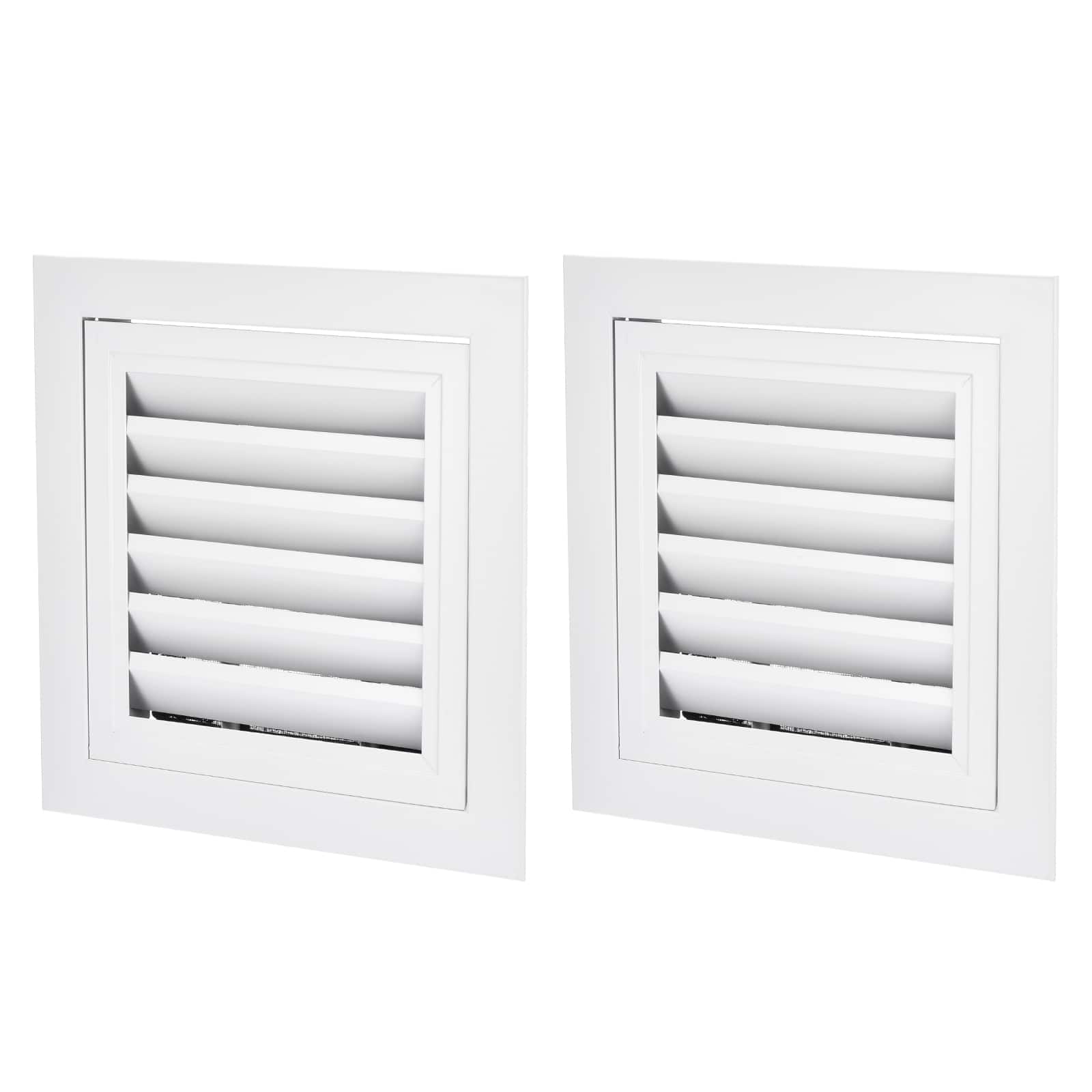Unique Bargains - 10" x 10" Return Air Vent Cover 2pcs, Aluminum Alloy Linear Bar Removable Grille with Mesh Filter for HVAC - White