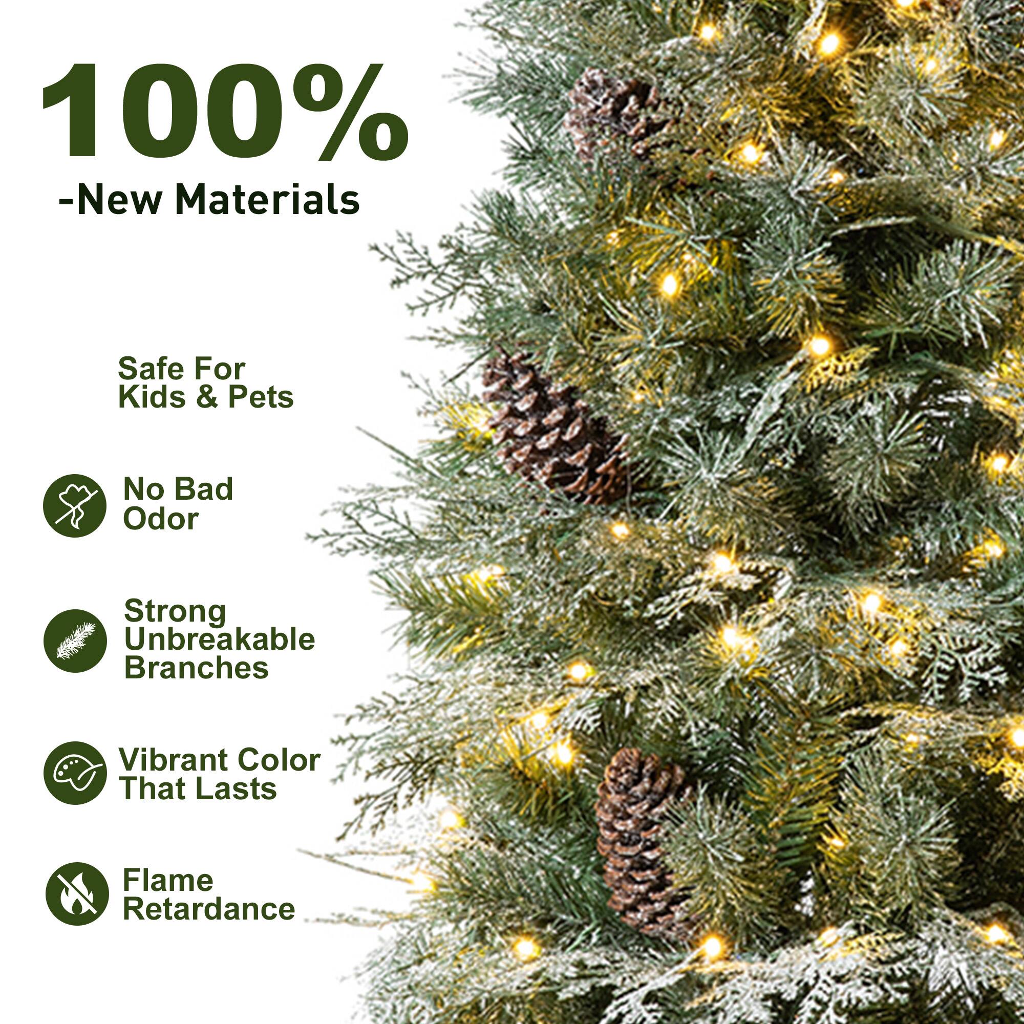 100% - New Materials  
Safe For Kids & Pets  
No Bad Odor  
Strong Unbreakable Branches  
Vibrant Color That Lasts  
Flame Retardance