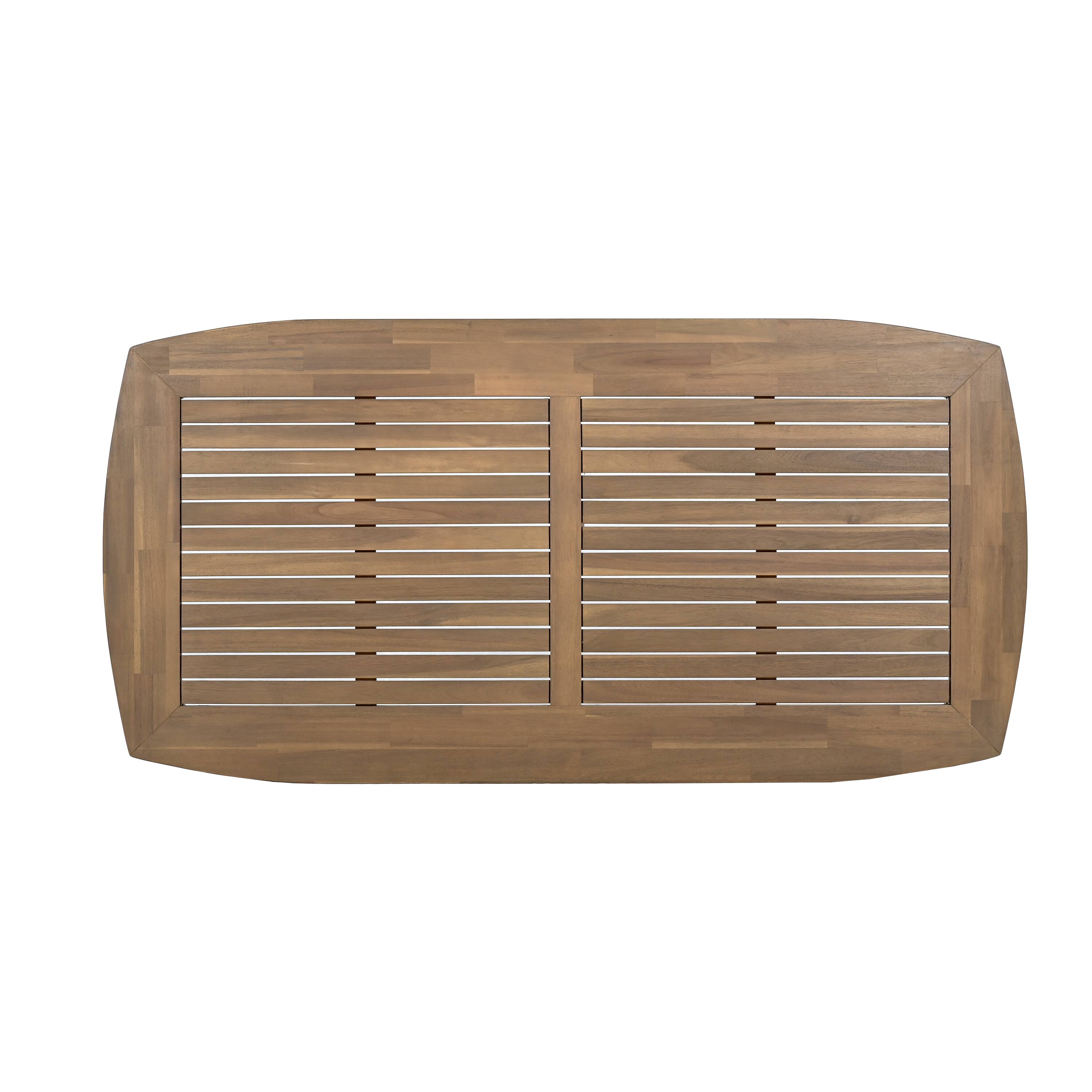 Alt View 2. Mondawe - Acacia Wood Dining Table 8-Person Outdoor Table - Light Brown.