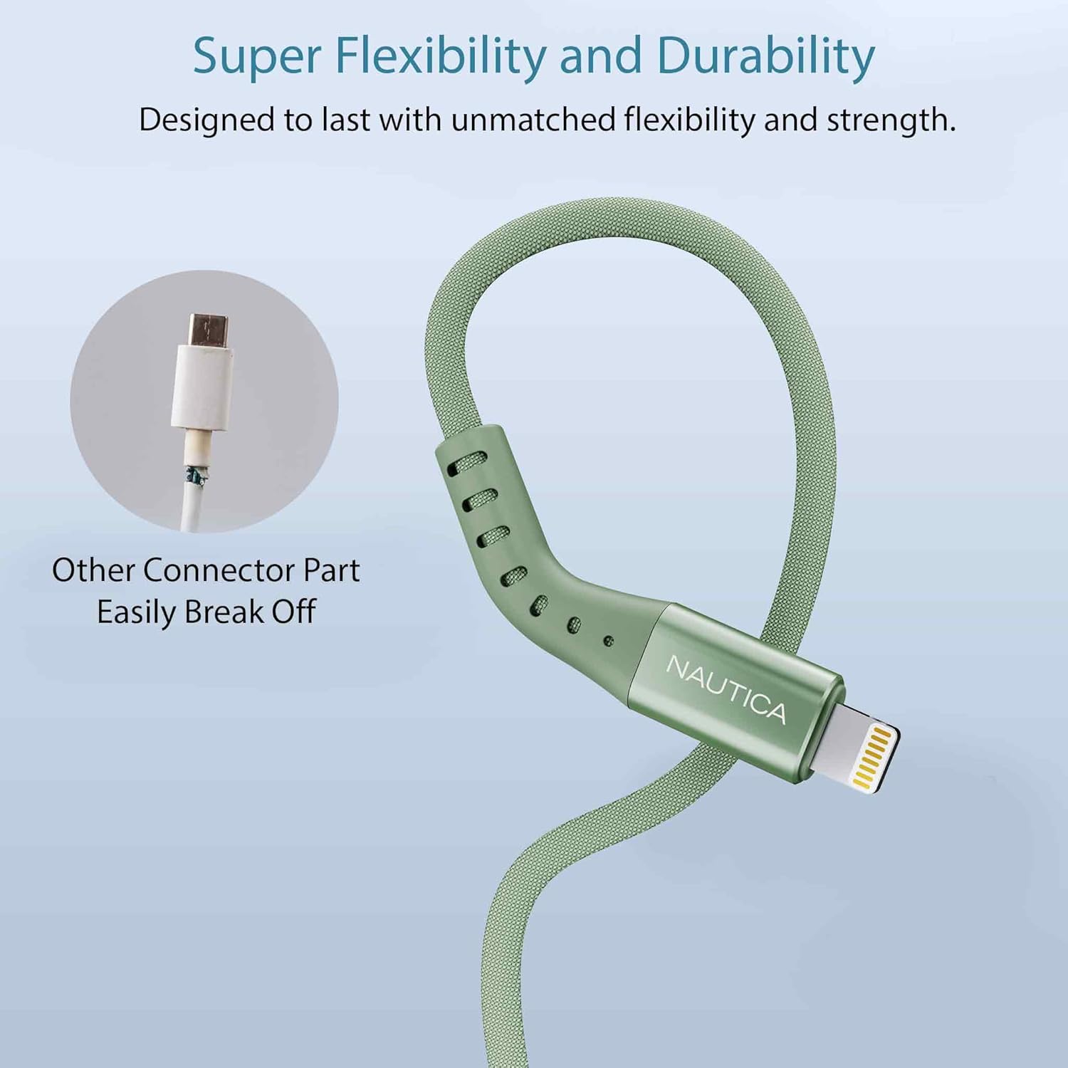 Super Flexibility and Durability  
Designed to last with unmatched flexibility and strength.  

Other Connector Part Easily Break Off  

NAUTICA