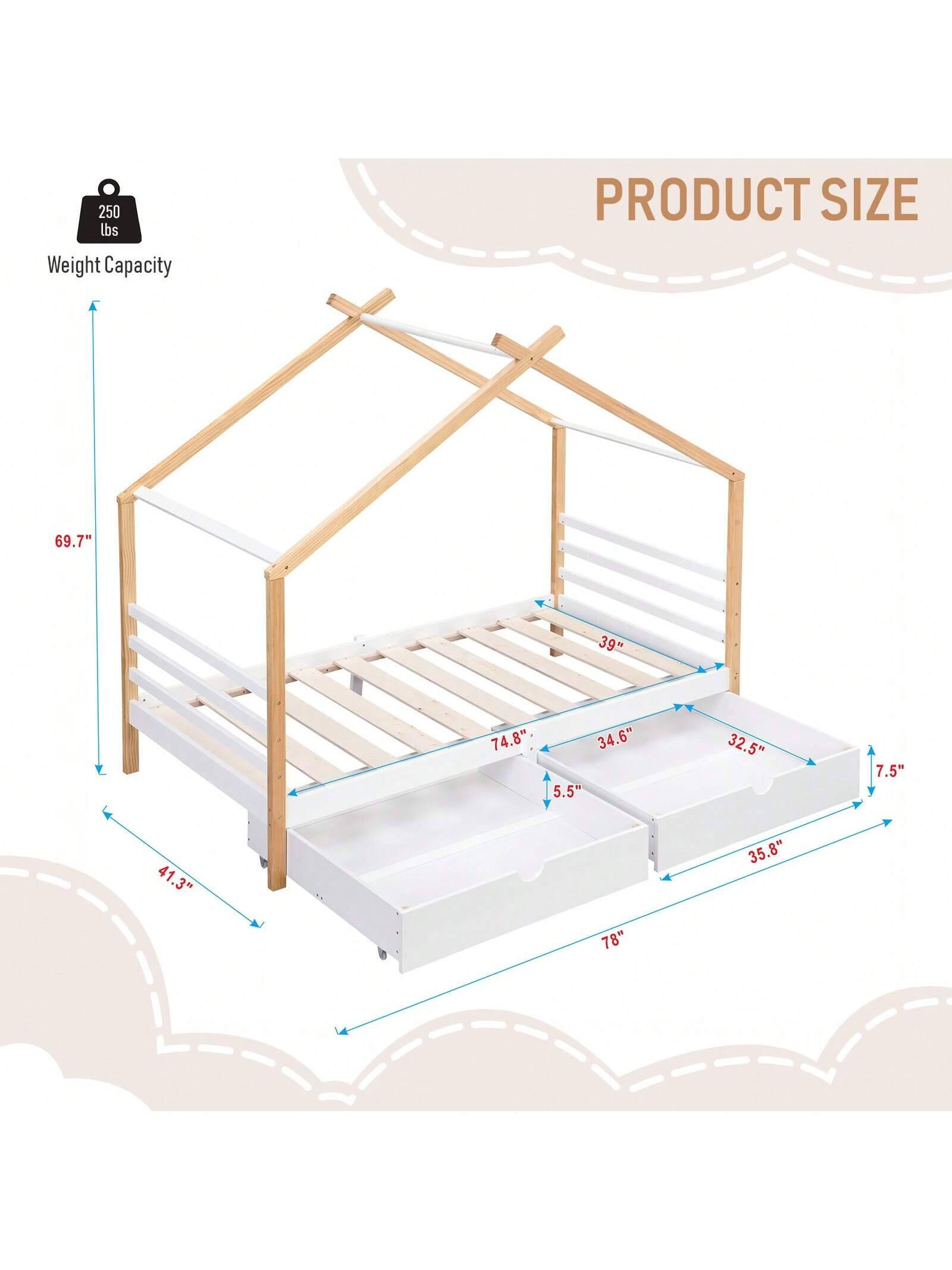 250 lbs Weight Capacity

PRODUCT SIZE

69.7" x 39" x 74.8"  
34.6" x 5.5" x 32.5"  
7.5" x 41.3" x 35.8"  
78"