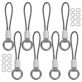 Unique Bargains - 8pcs Car Keychain Finger Ring, Leather Keyring Short Zinc Alloy Lanyard with Metal Ring Key Fob for Keys Bag - Blue