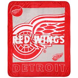 Logo Brands - Detroit Red Wings 50'' x 60'' Raschel-Blanket - Multicolor