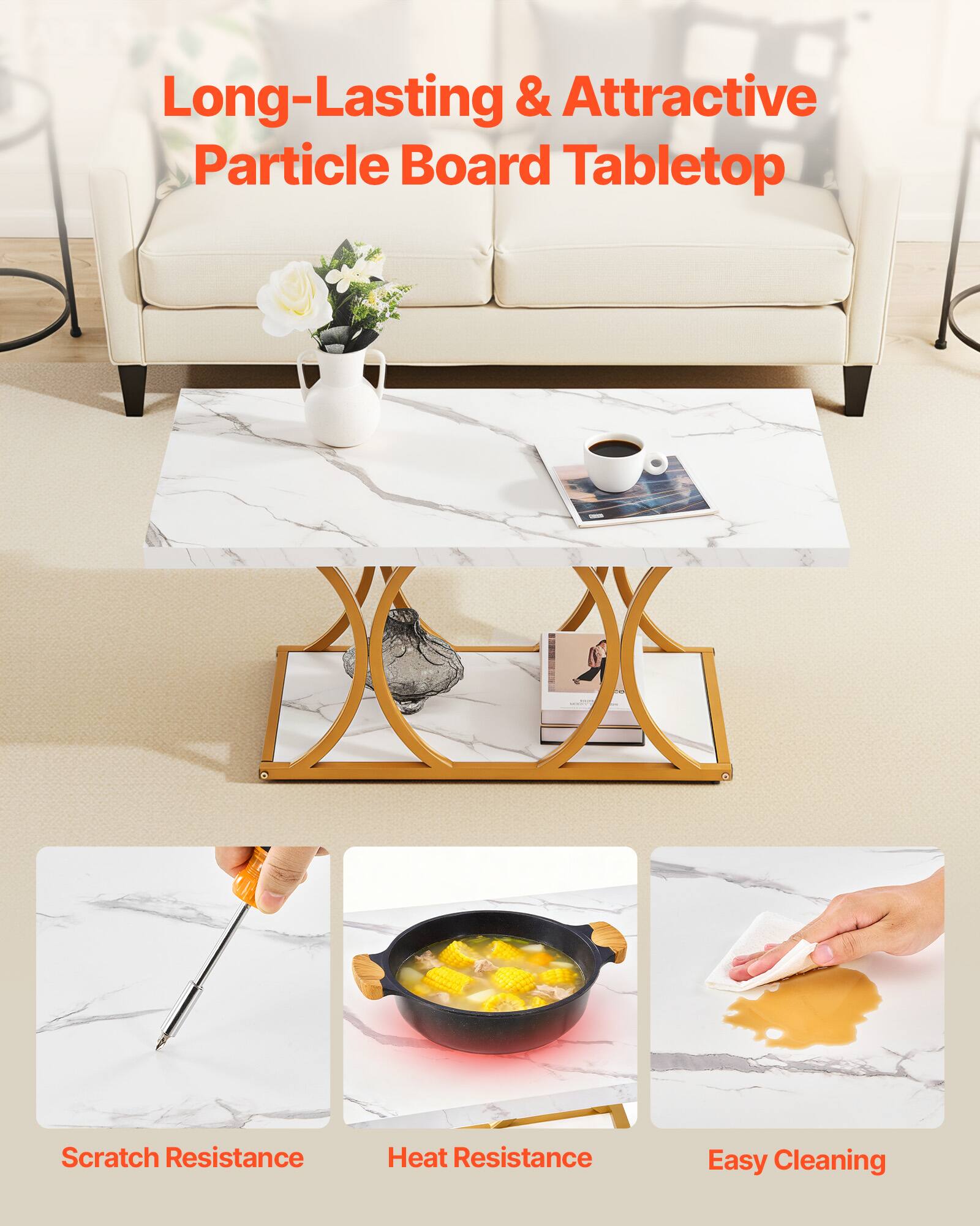 Long-Lasting & Attractive Particle Board Tabletop

- Scratch Resistance
- Heat Resistance
- Easy Cleaning