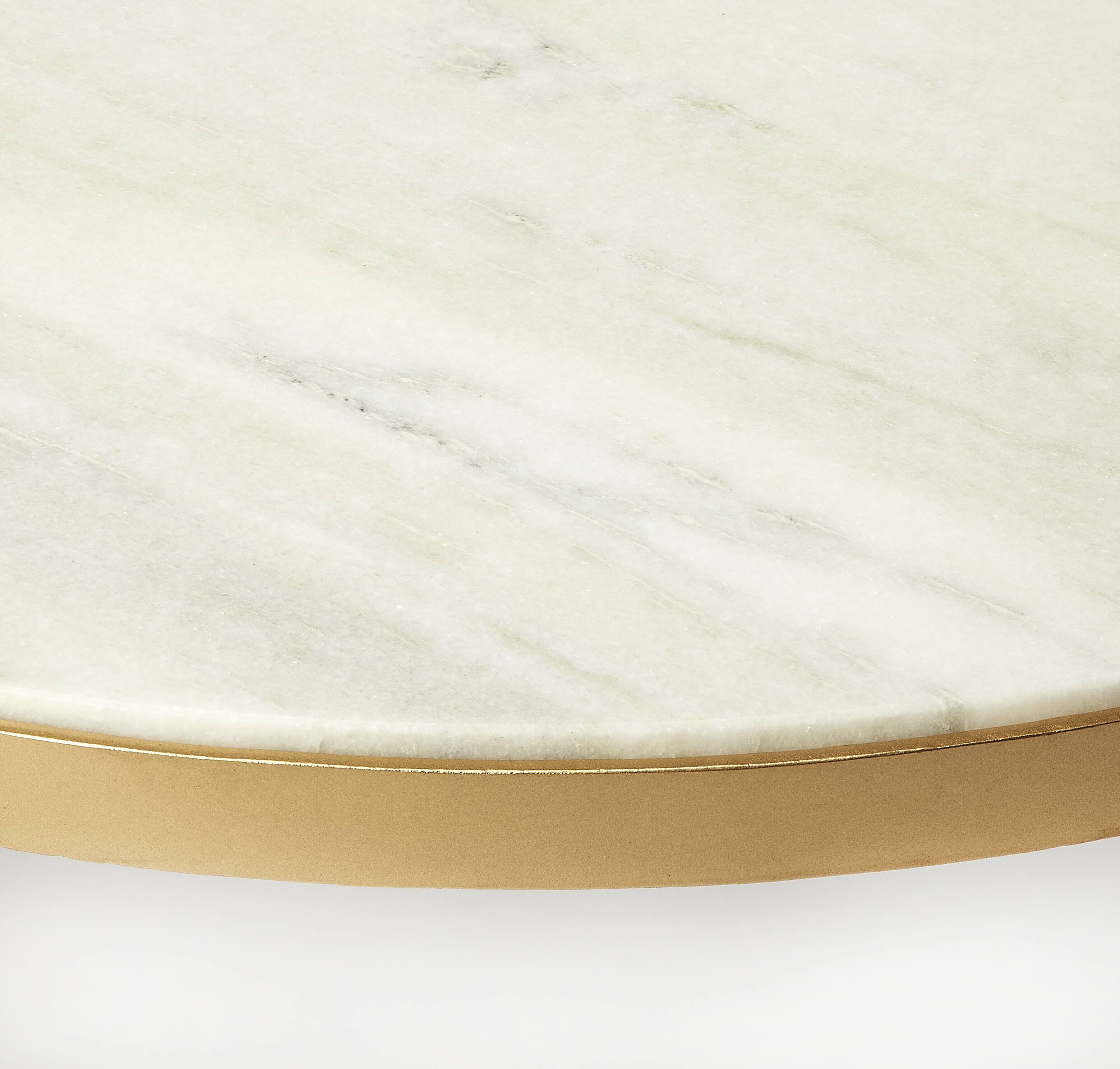 Alt View 1. Butler Specialty - Triton 34 in. W Round Marble and Metal Coffee Table - Multi-Color.