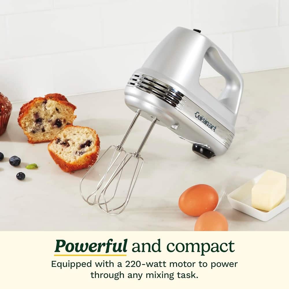 ACJPR - 9-Speed Hand Mixer – 220W, Dishwasher-Safe Beaters, Brushed Chrome - Color: Brushed Chrome Size: 9-Speed Style: 9-Speed