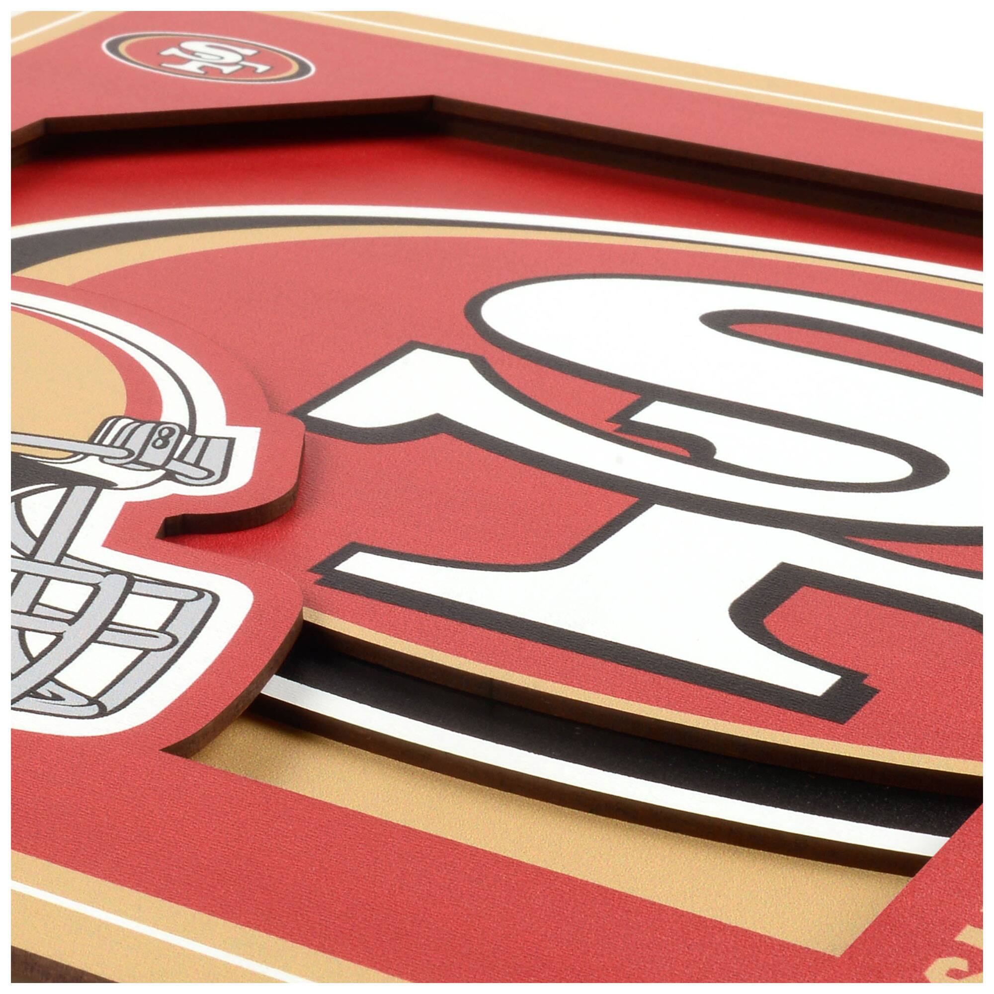 Alt View 1. YouTheFan - San Francisco 49ers 12'' x 12'' 3D Logo Wall Art - Multicolor.