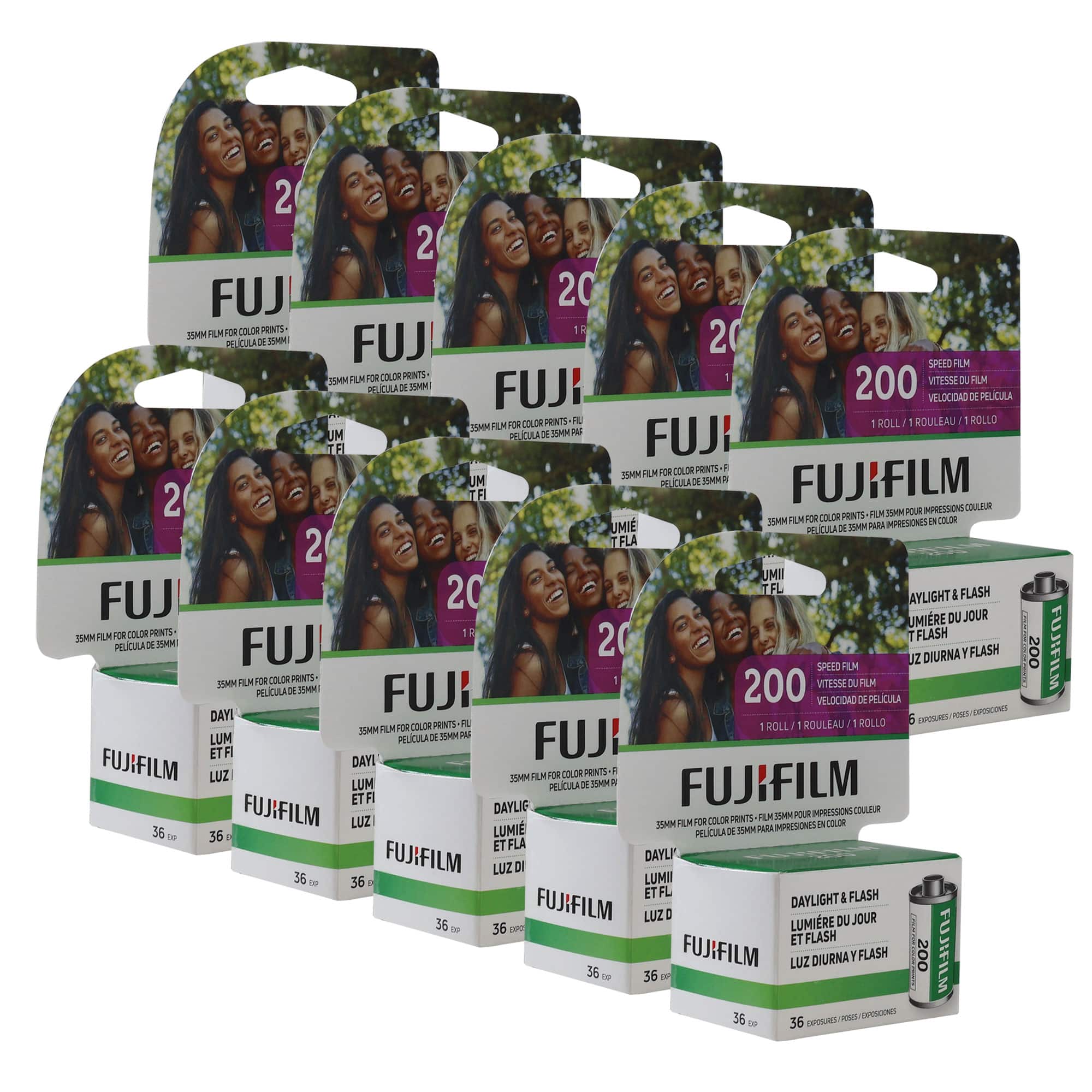 10x Fujifilm 200 Color Negative 35mm Film (36 Exposures) - Multi