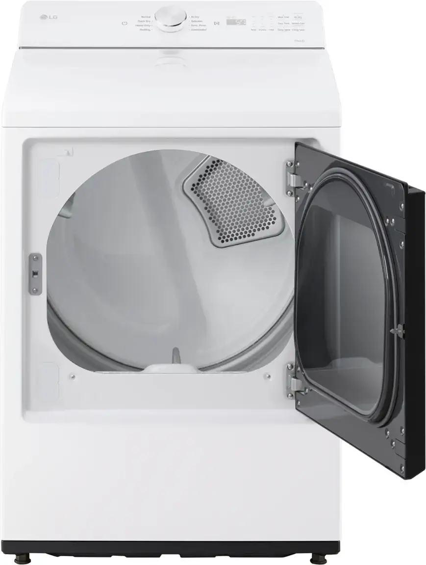 LG washing machine with the door open.
