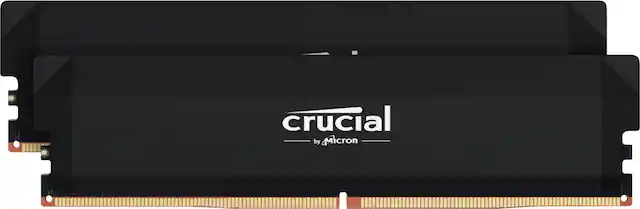 The image features a black box with the word "CRUCIAL" written on it. The box is placed on a white background, and it appears to be a memory module. The text "CRUCIAL by Micron" is also visible in the image, indicating that the memory module is manufactured by Micron.