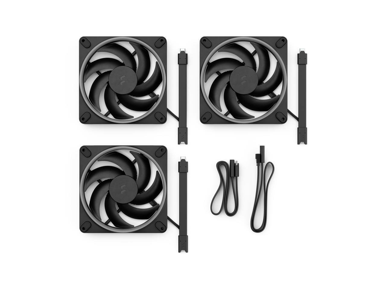 Alt View 6. Fractal Design - Fractal Design Momentum 14 RGB PWM Black 140 mm ARGB LED FDB (Fluid Dynamic Bearing) PC Case Fan (3-pack) - Black.