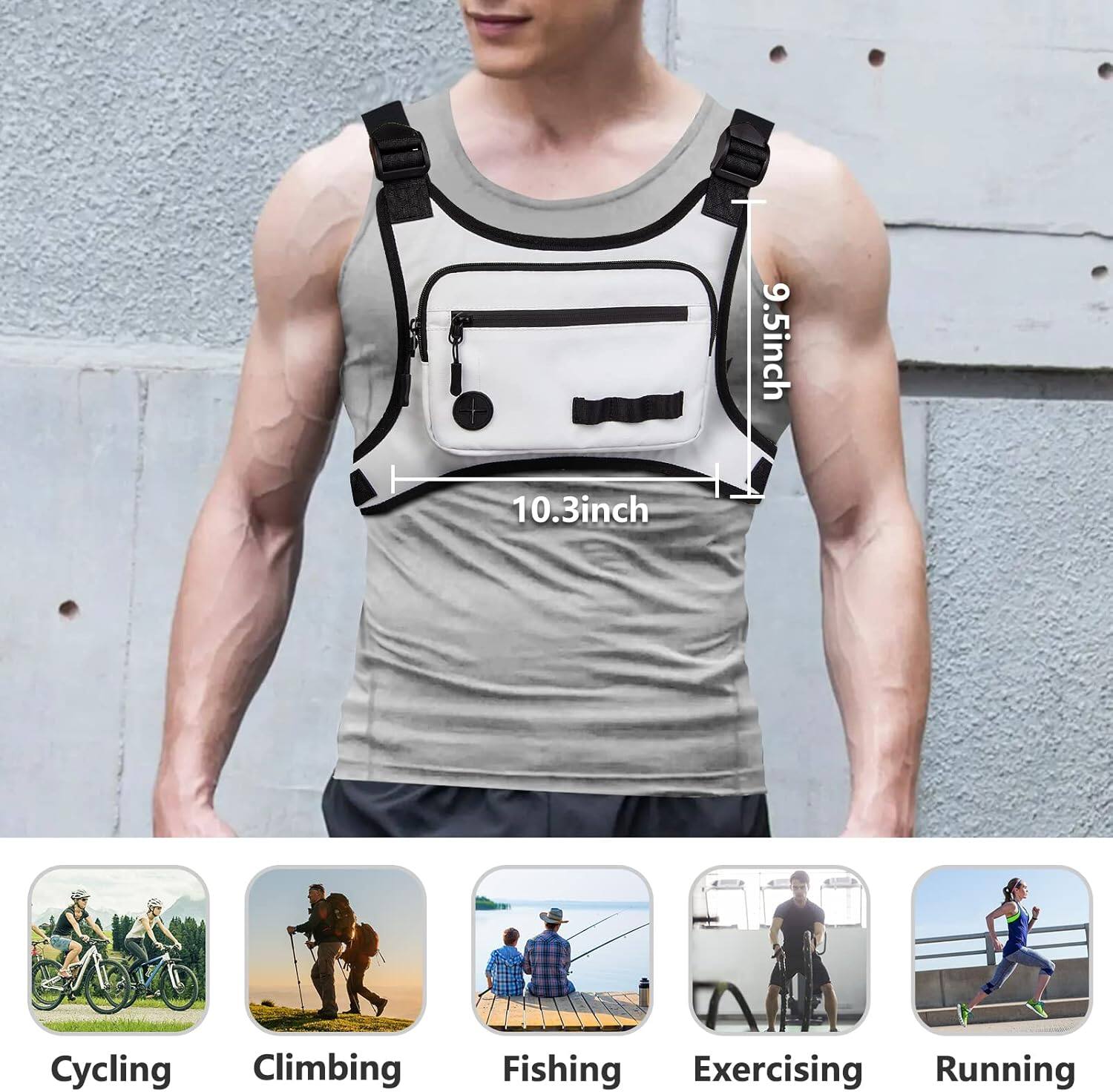9.5 inch  
10.3 inch  

Cycling  
Climbing  
Fishing  
Exercising  
Running