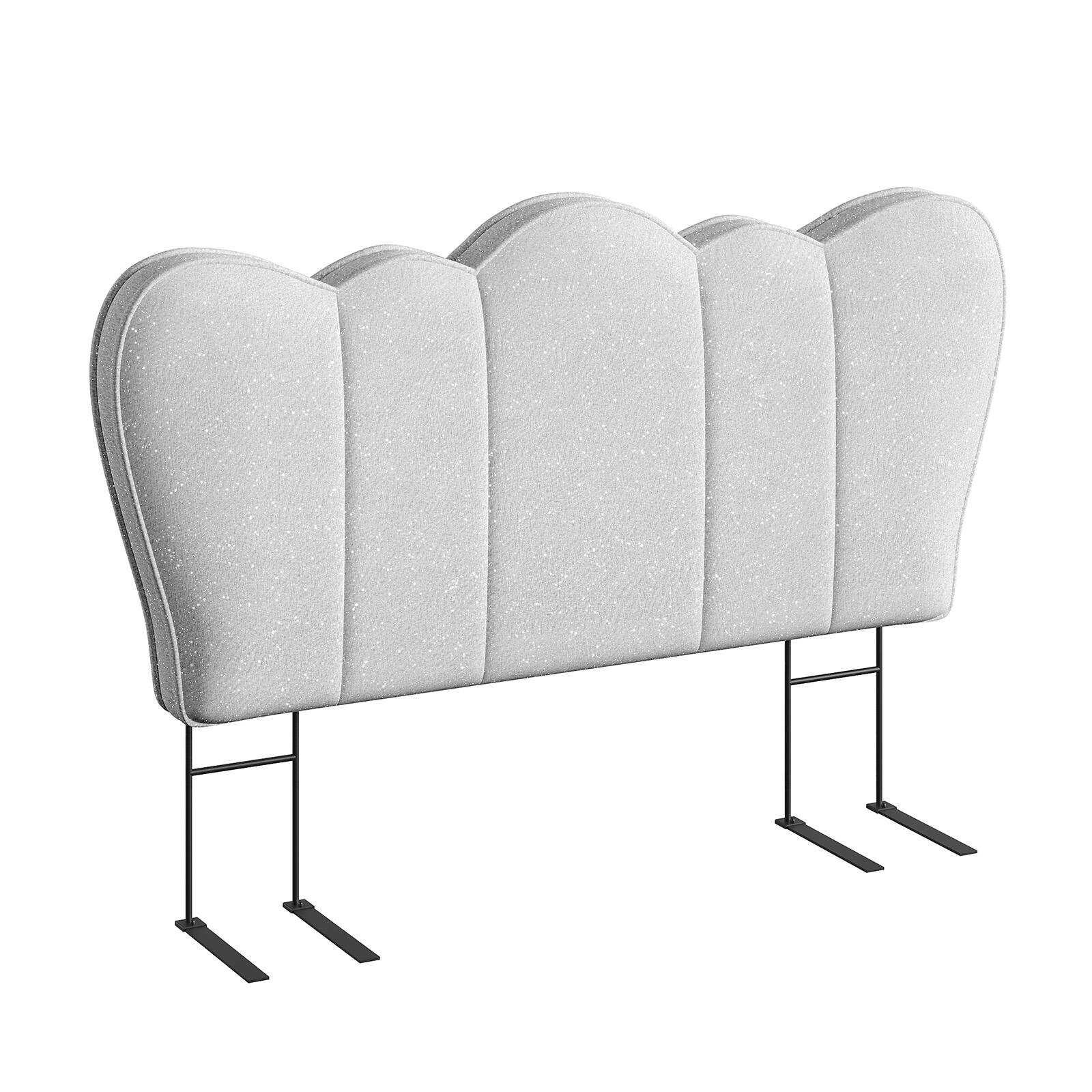 Alt View 4. Pinmoco - Upholstered Headboard Ergonomic Fabric Headboard Suitable for 8-14 inch Mattress - Sliver-Grey.