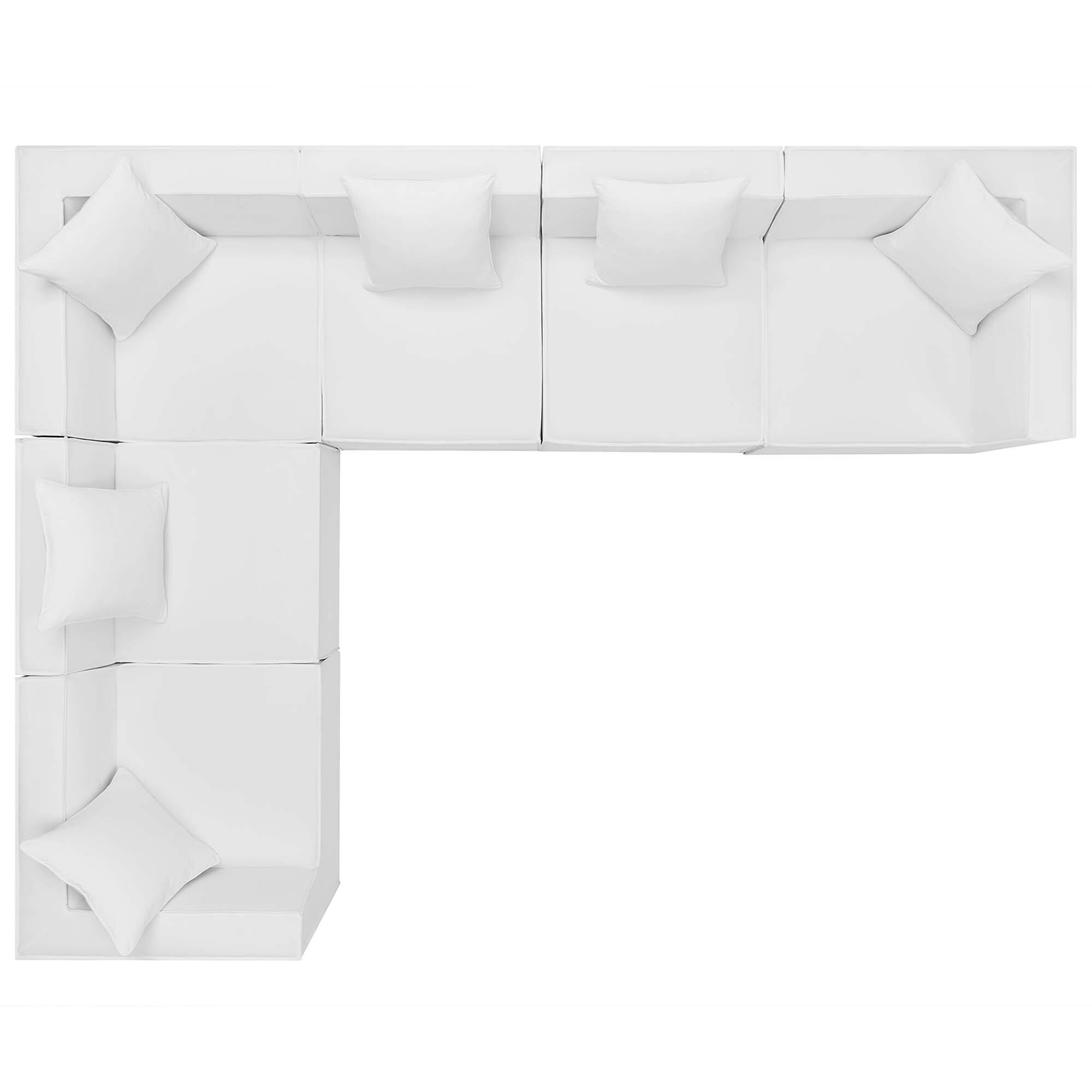 Back. Modway - Saybrook 6-Piece Outdoor Patio Upholstered Sectional Sofa by Modway - White.