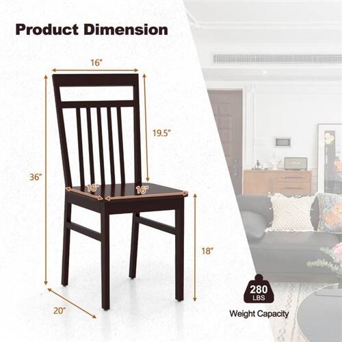 Product Dimension  
16" x 19.5" x 36" x 16" x 18" x 20"  
280 LBS Weight Capacity