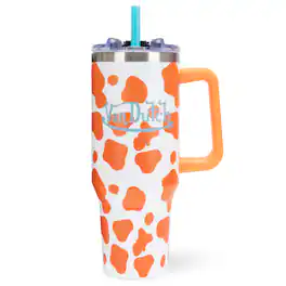 Von Dutch - 40oz Double Walled Insulated Stainless Steel Tumbler - Orange Cow