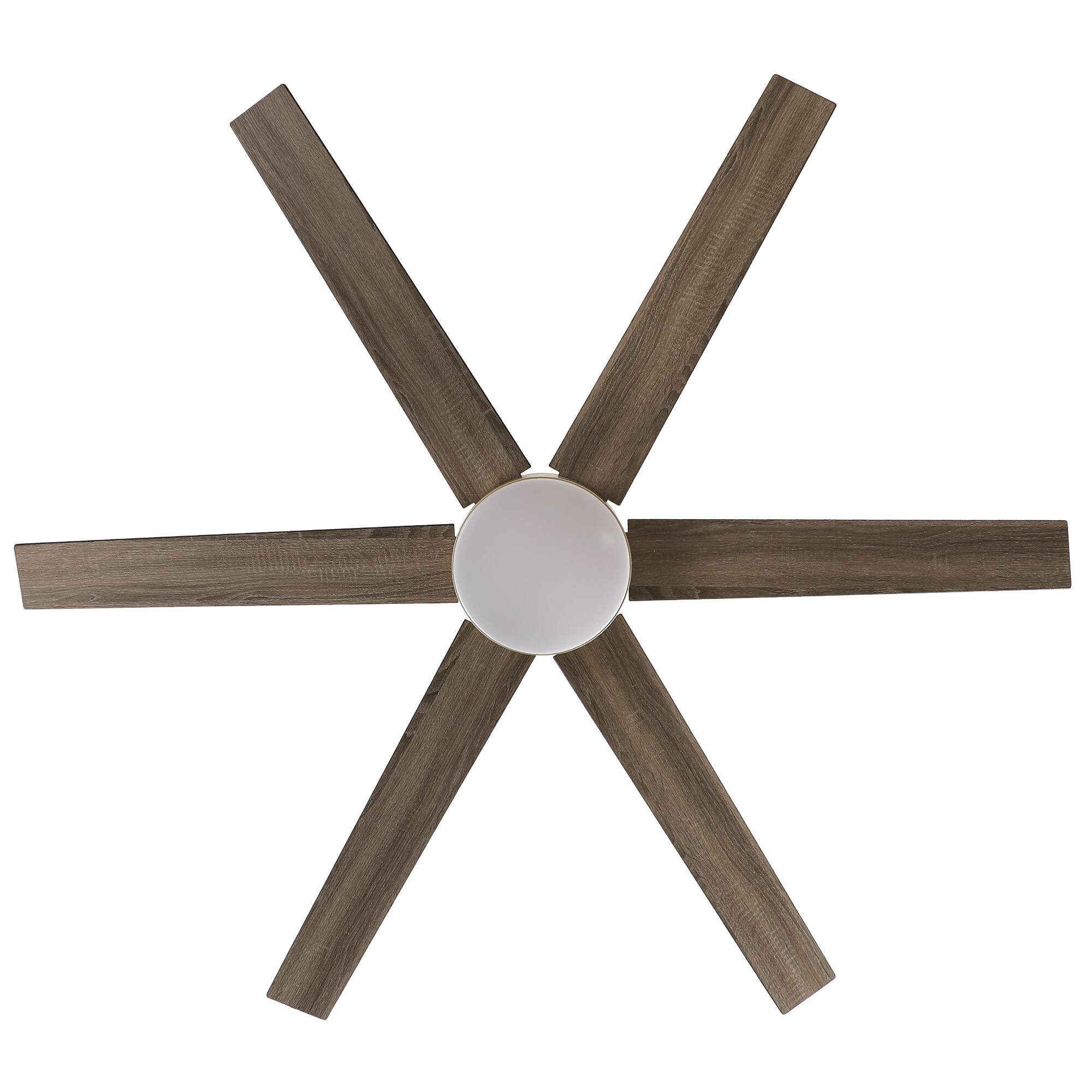 Angle. Vaczon - 60" Smart Ceiling Fan with LED Light, Remote & App Control, Quiet DC Motor, 6-Speed, Ideal for Large Rooms - Weathered wood.
