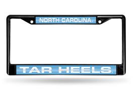 Rico Industries - North Carolina UNC Tar Heels Black Chrome Metal Laser Cut License Plate Frame - Multi