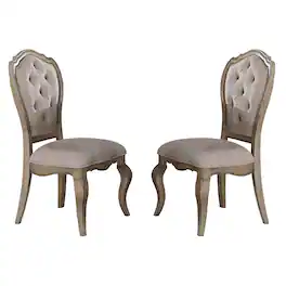 Manhattan Lane - Button Tufted Upholstered Dining Side Chair, Set of 2 - Beige
