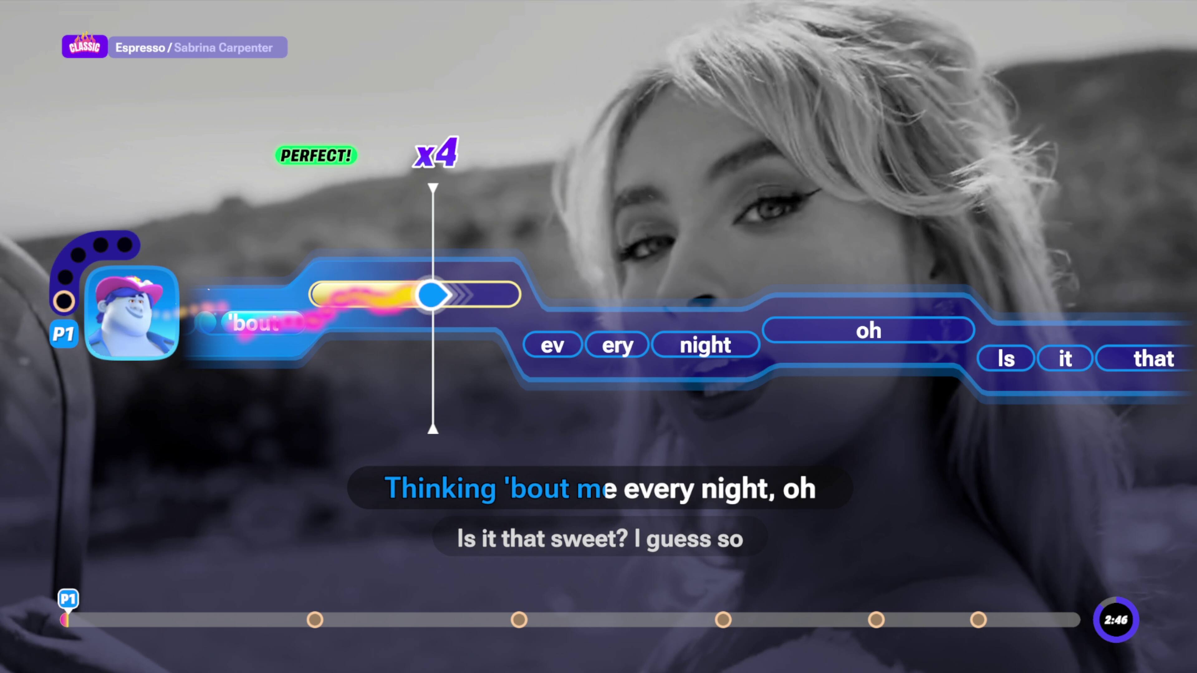 CLASSIC Espresso/Sabrina Carpenter  
PERFECT! x4  
P1  
bout every night oh  
Is it that Thinking 'bout me every night, oh  
Is it that sweet? I guess so  
P1  
2:46