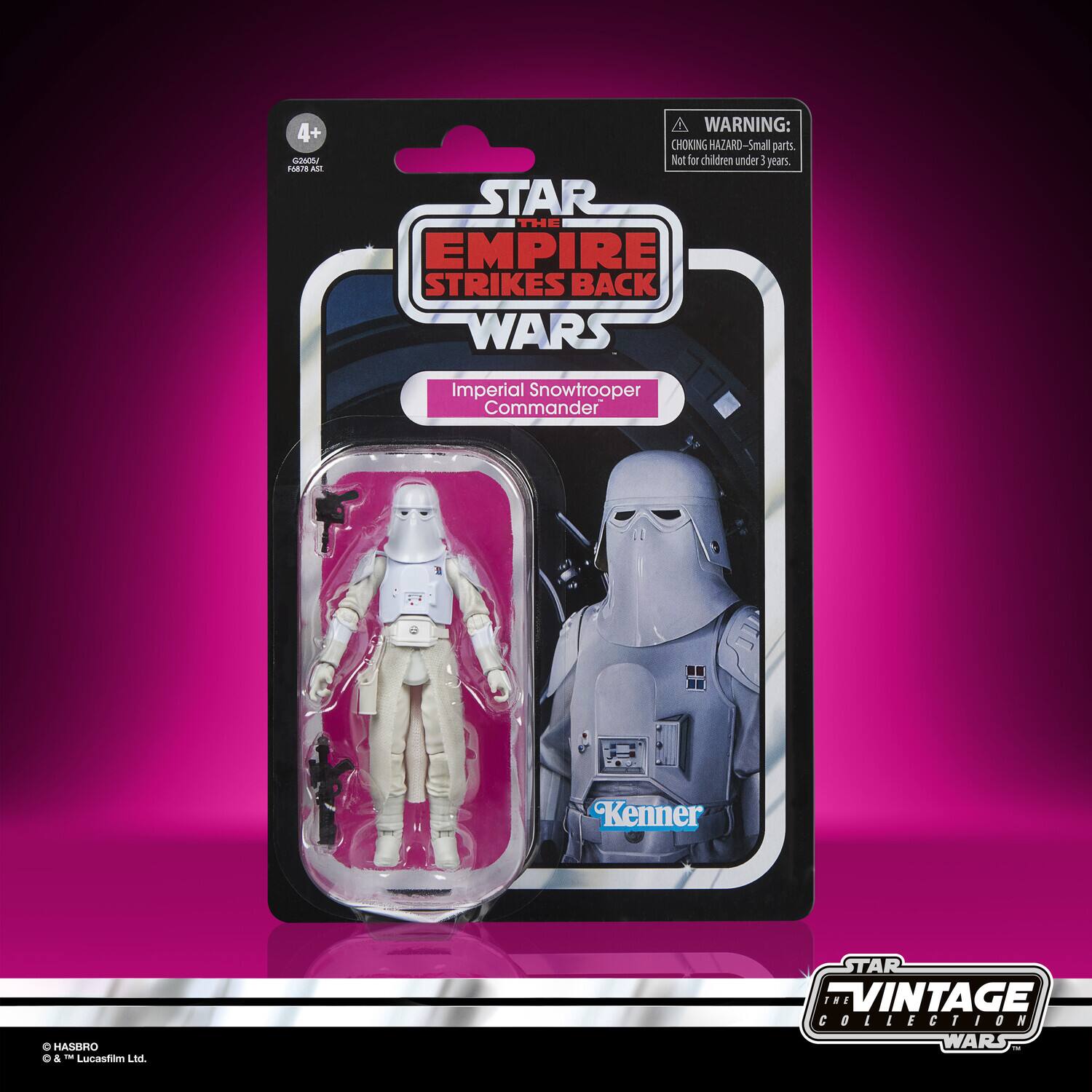 4+ - in/n ALL WARNING: CHOKING HAZARD-Small parts. Not for children under 3 years. STAR THE EMPIRE STRIKES BACK WARS Imperial Snowtrooper Commander Kenner O HASBRO & - Lucastam Ltd STAR THE "VINTAGE COLLECTIO WARS