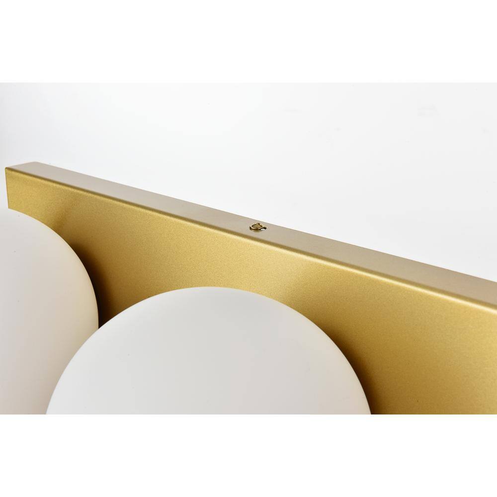 Angle. Living District - Jaylin 4 light Brass and frosted white Bath Sconce - Brass And Frosted White.