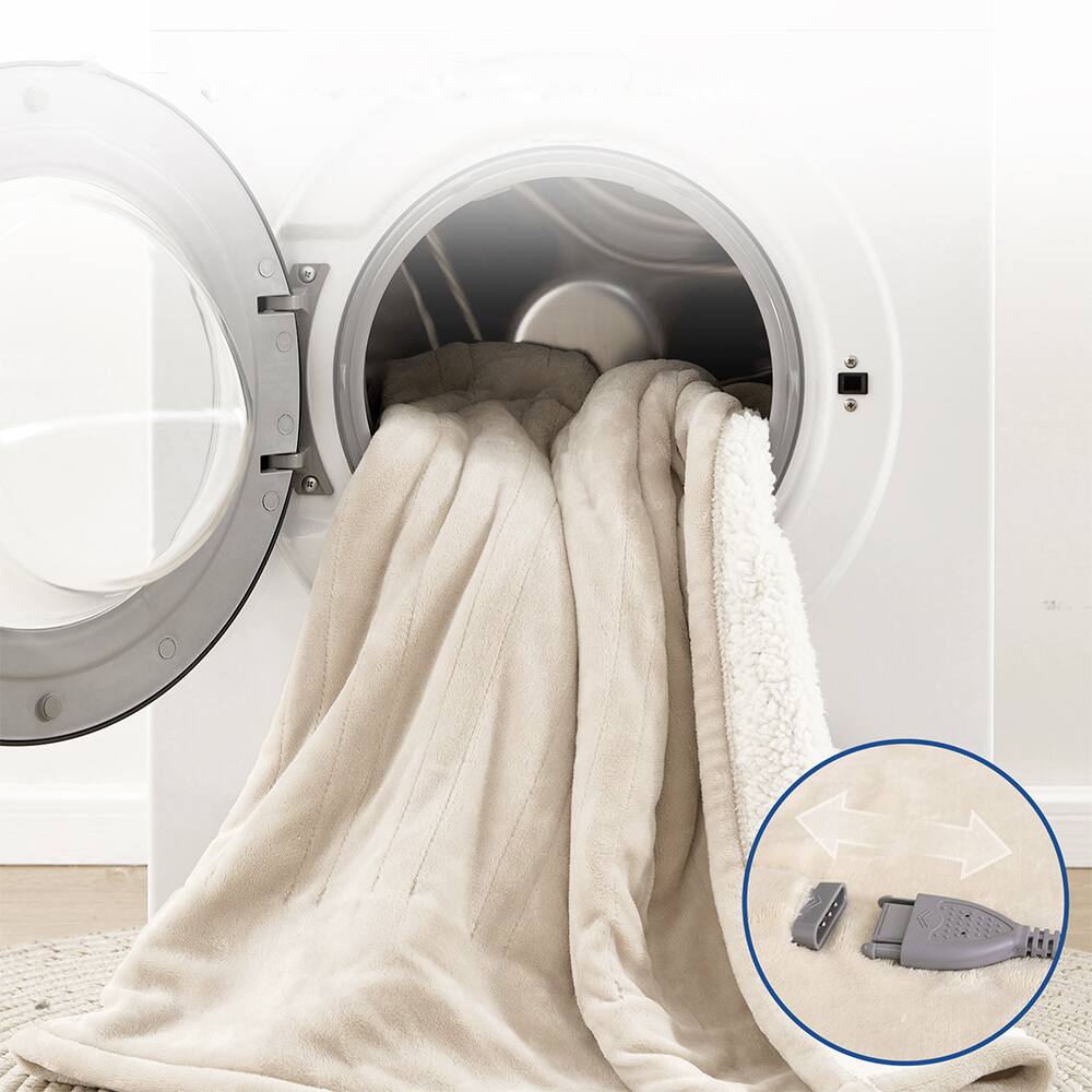 Alt View 2. MOVSSOU - Heated Blanket Electric Blanket Full Size 84" x 80" Heating Blanket Throw with Controller Over Heat Protection - white.