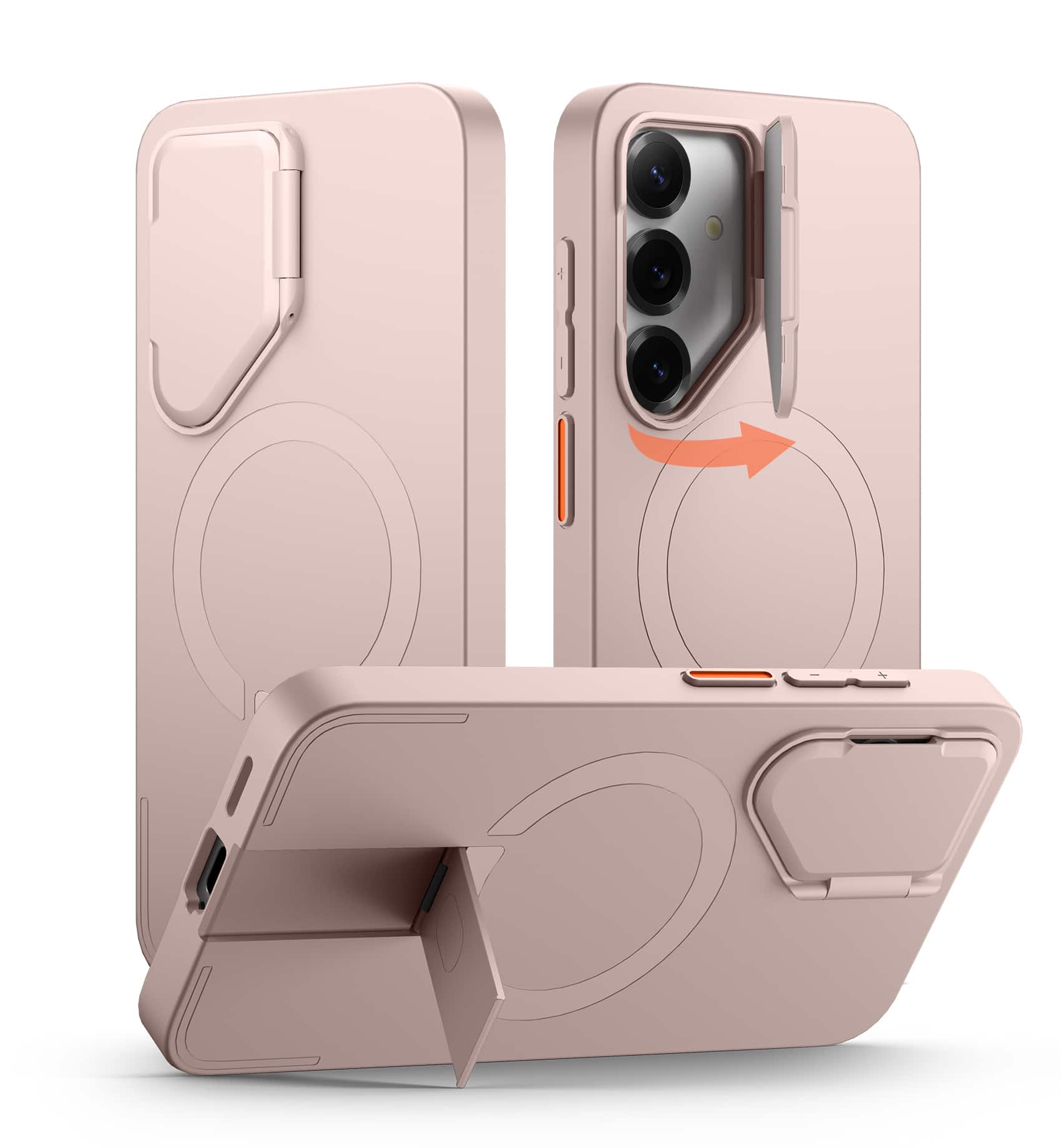 SURITCH - Phone Case for Samsung Galaxy S25+ Plus, Magnetic Shockproof Protective Cover with Camera Cover & Adjustable Kickstand - Sakura Pink price history on PriceWatchPro